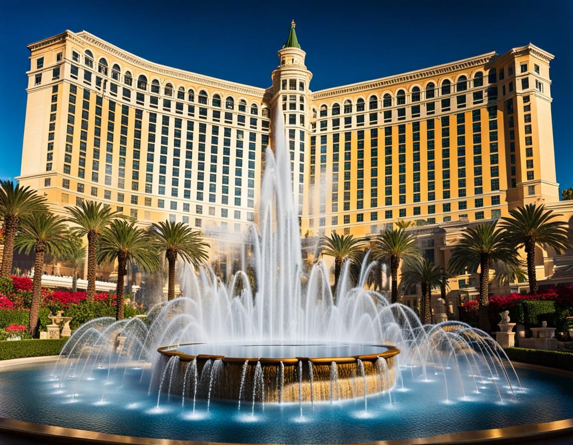 Las Vegas Bellagio Hotel and its water fountains - AI Generated Artwork -  NightCafe Creator