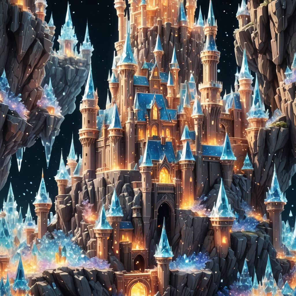 castle made out of crystals