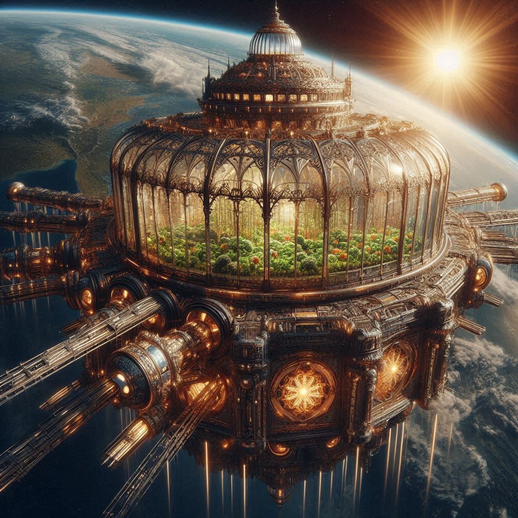 Victorian greenhouse space station