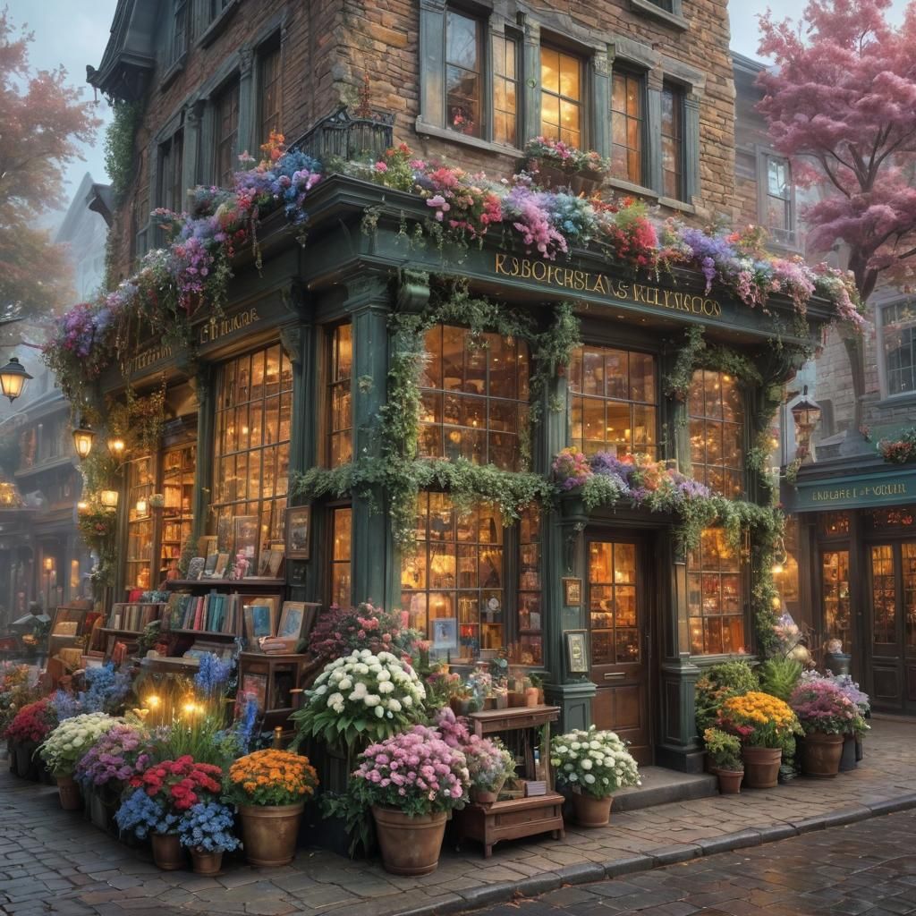 Bookshop & Florist  by @Danio