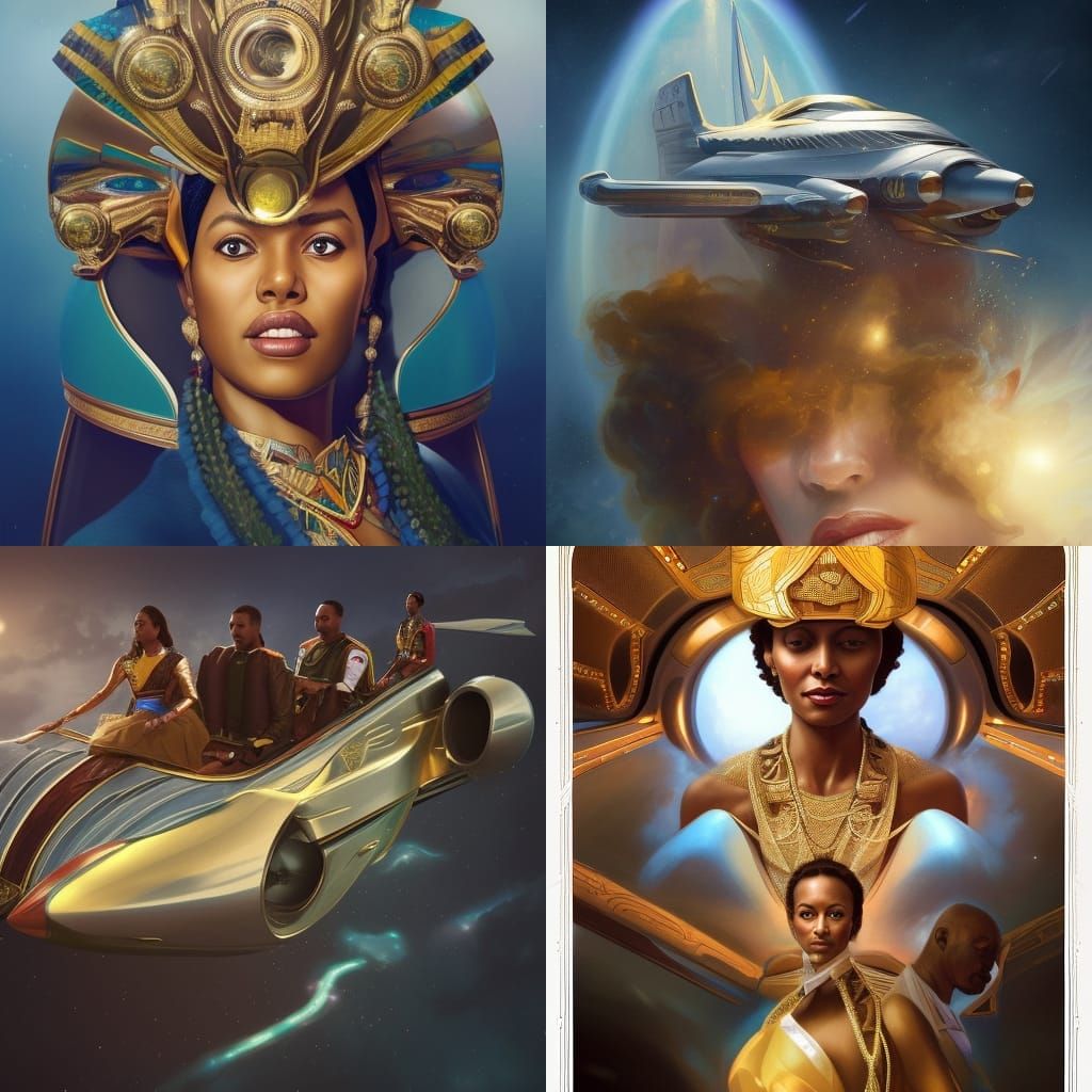 Ethiopian Royal family flying on an extravagant spaceship