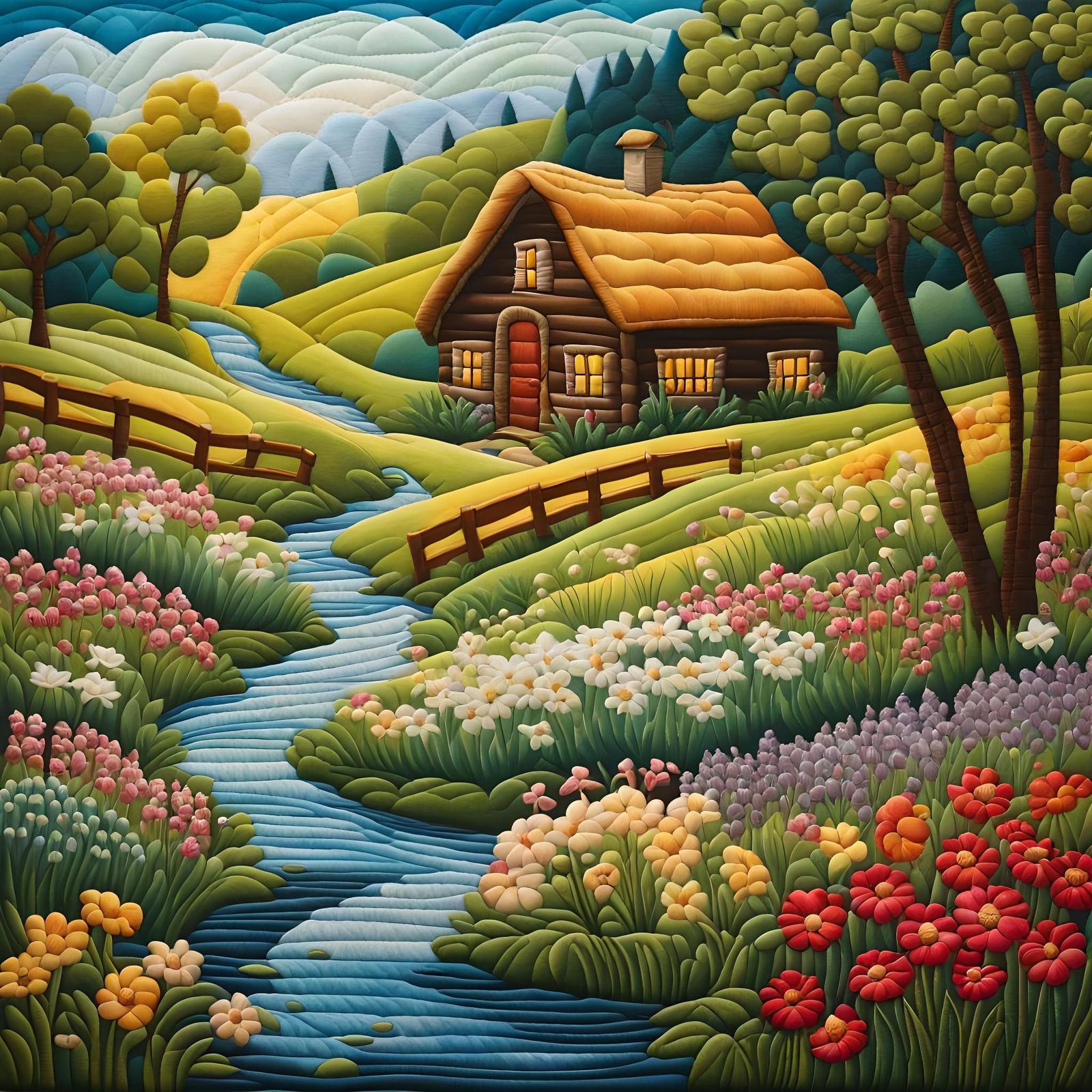 Quilted landscape  by @Chirminth