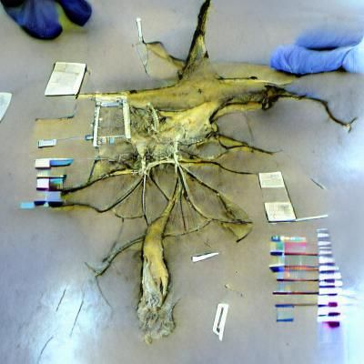 A dissected tree showing the roots and branches dissected