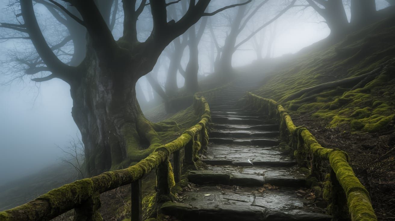 Path through the misty forest   by @Angelik