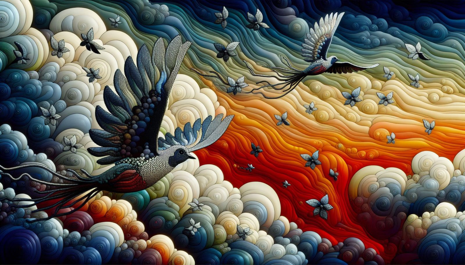 Begonia-Petal Birds  by @ing