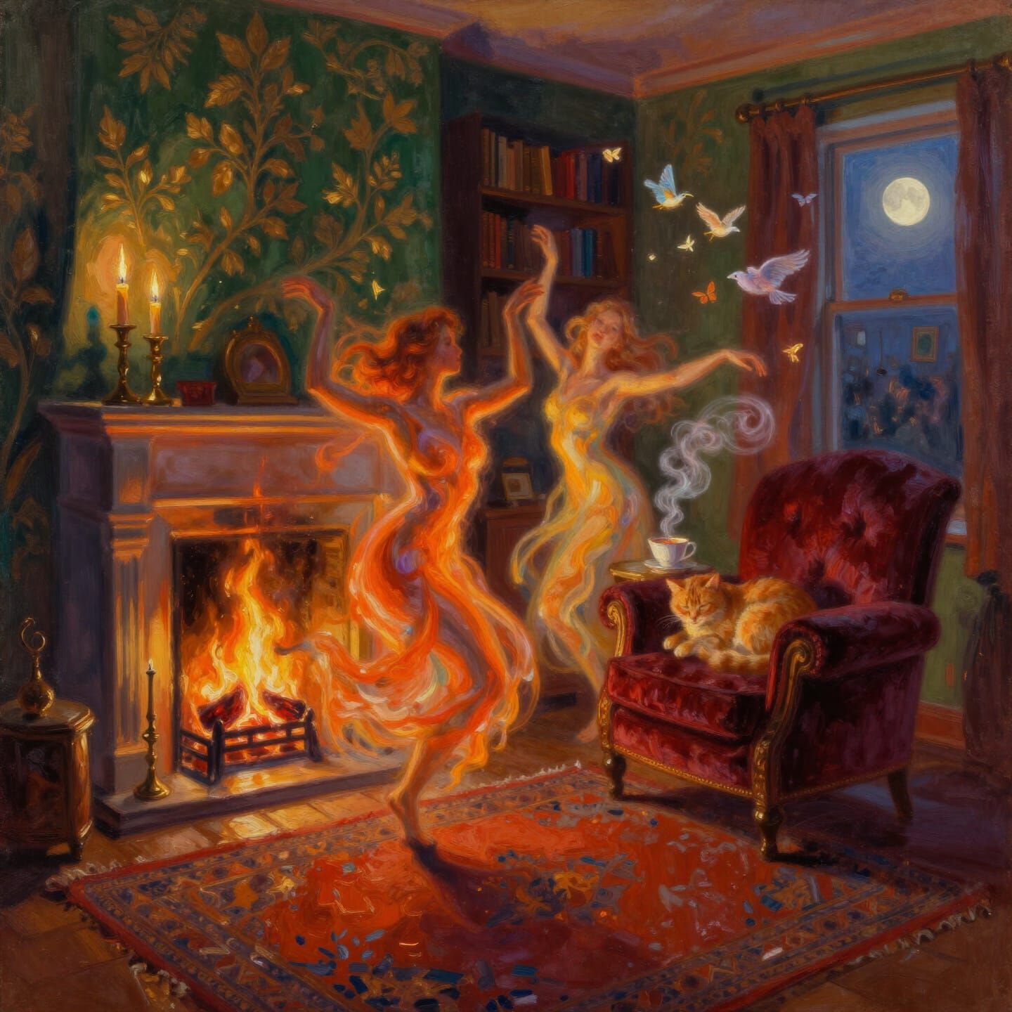 Watching the flames dance  by @Mog