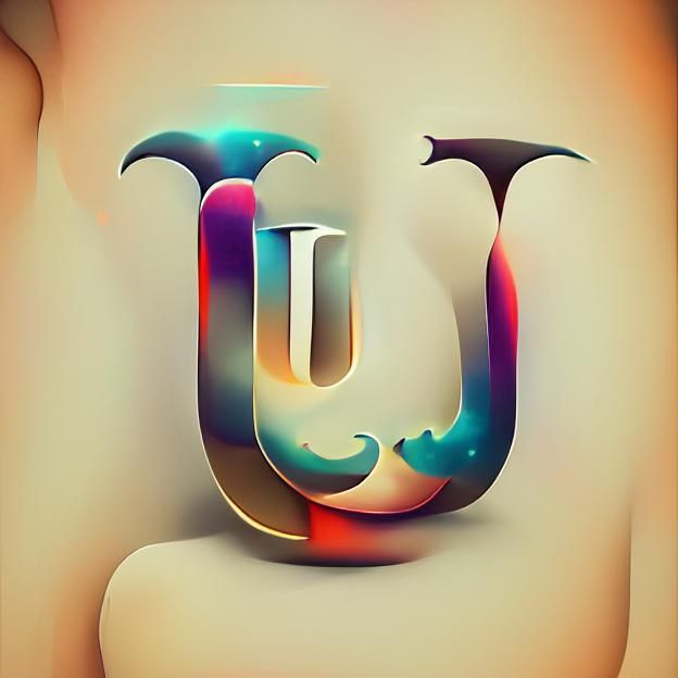 ELEGANT sophisticated typeface letter uppercase « U », TYPOG...