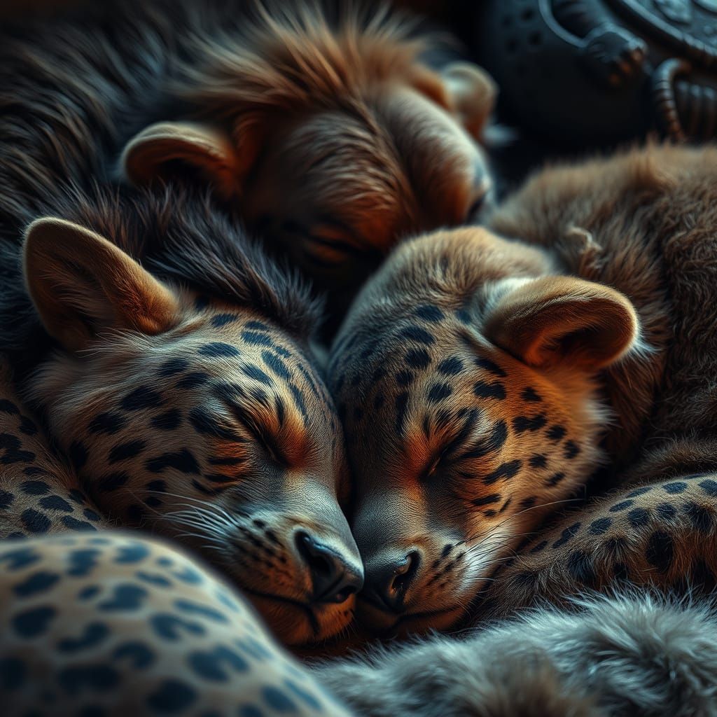 Epic Cinematic Masterpiece of Sleeping Animals in HDR