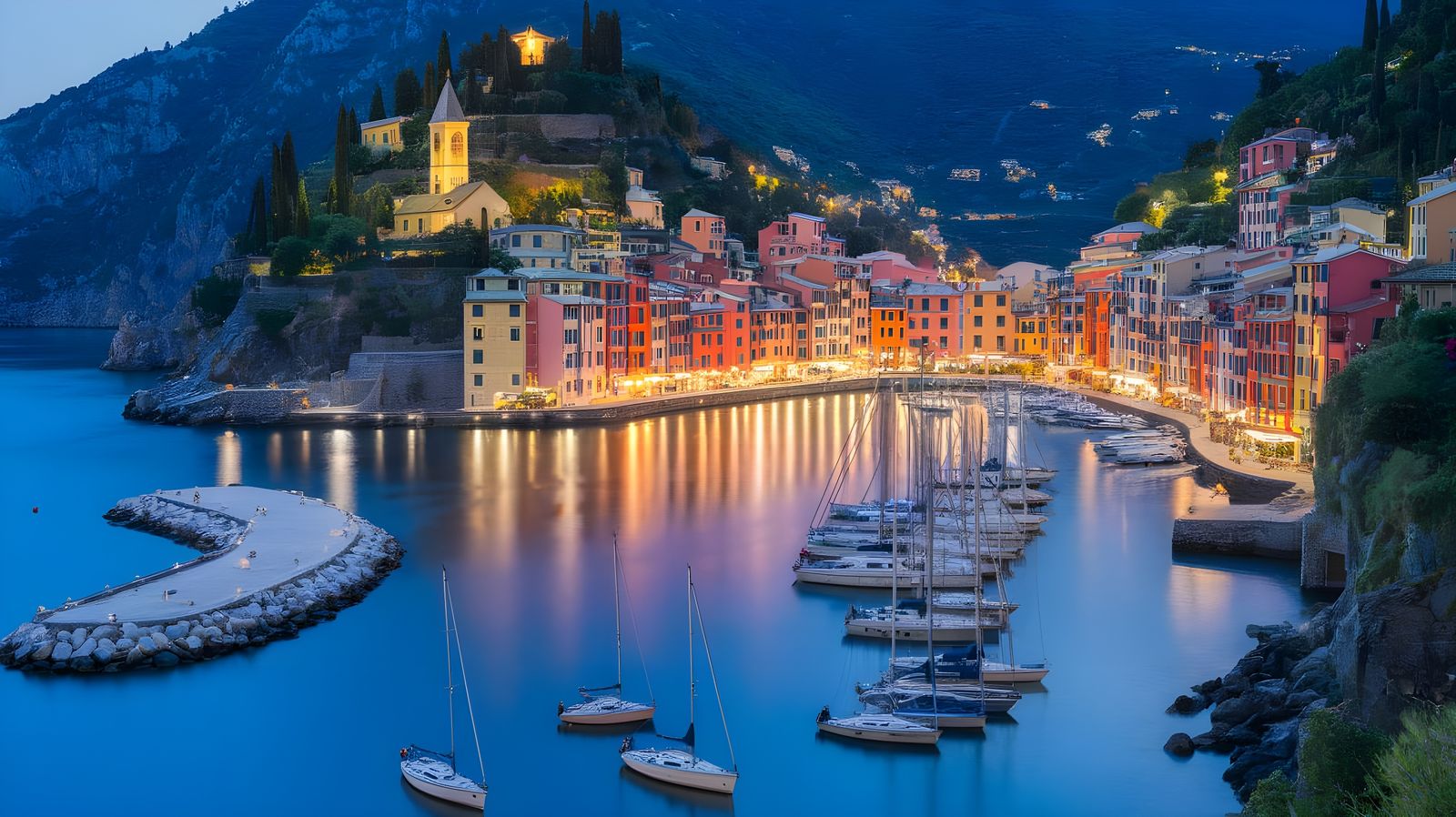 Picturesque Mediterranean harbor town of Portofino, Italy  by @Gary Murakami