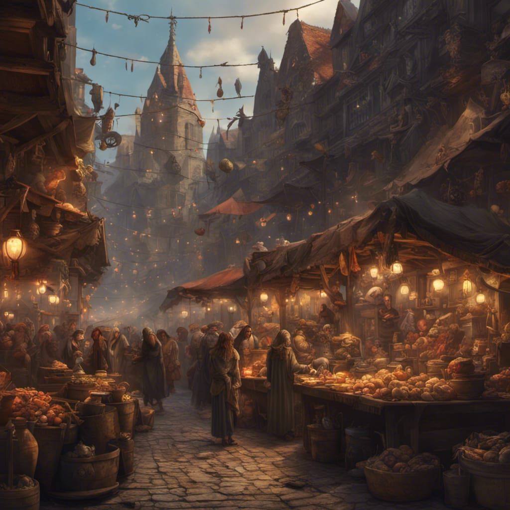 Mythical Market  by @Retropius