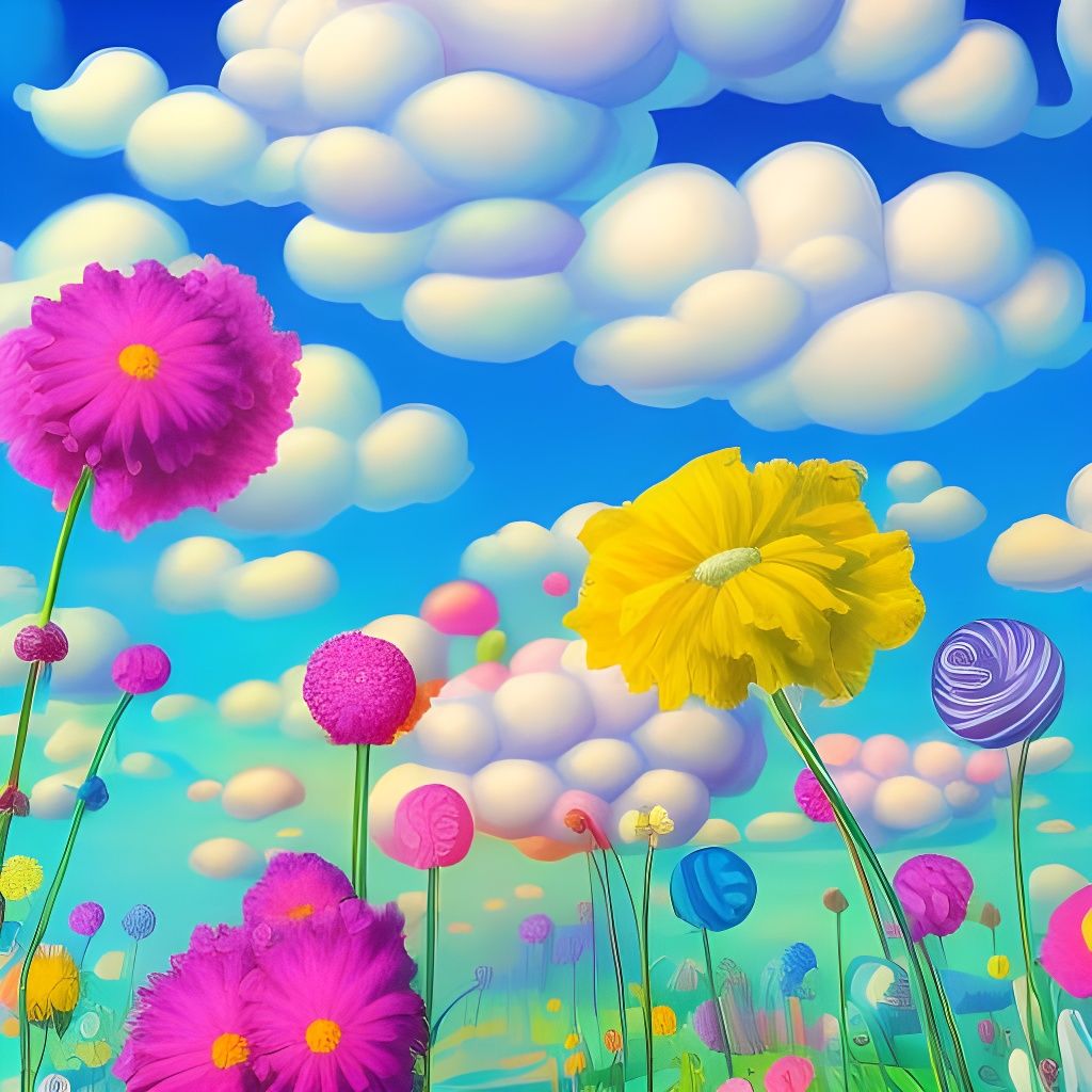 Flowers in Candyland - AI Generated Artwork - NightCafe Creator