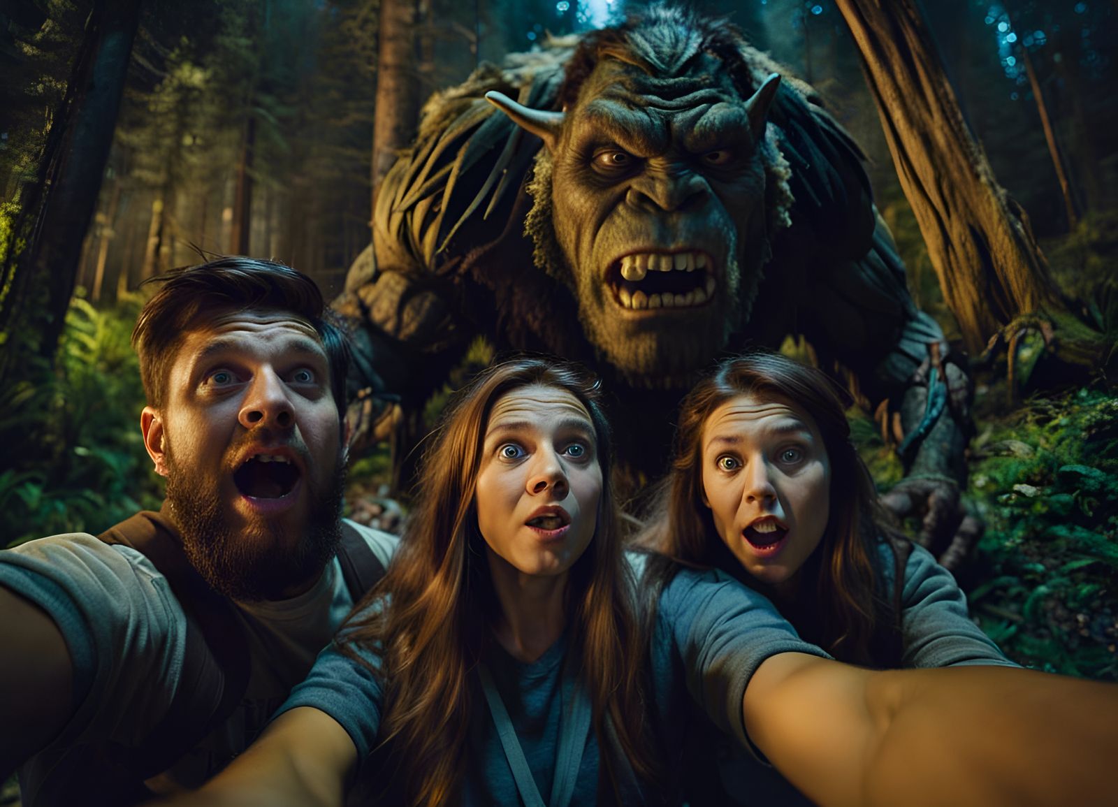 Their Last Selfie: Photobombed by an Ogre  by @PRiAM_art