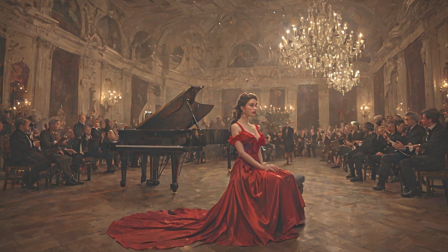 A Woman Deciding to Not Play Piano in Protest of Something