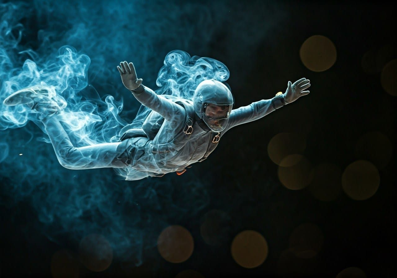 Skydiver in Smoky Illusion  by @ScorpionAI