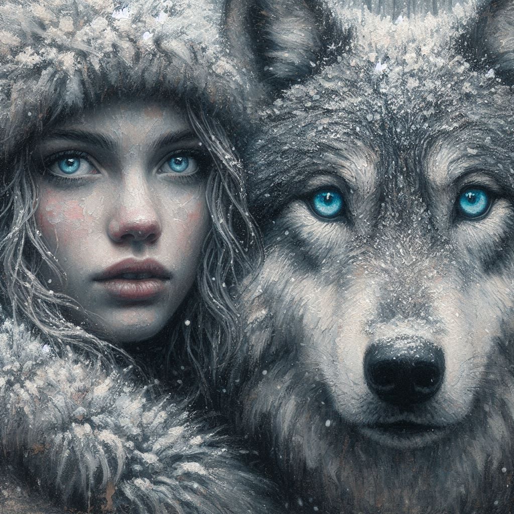 wolf and woman