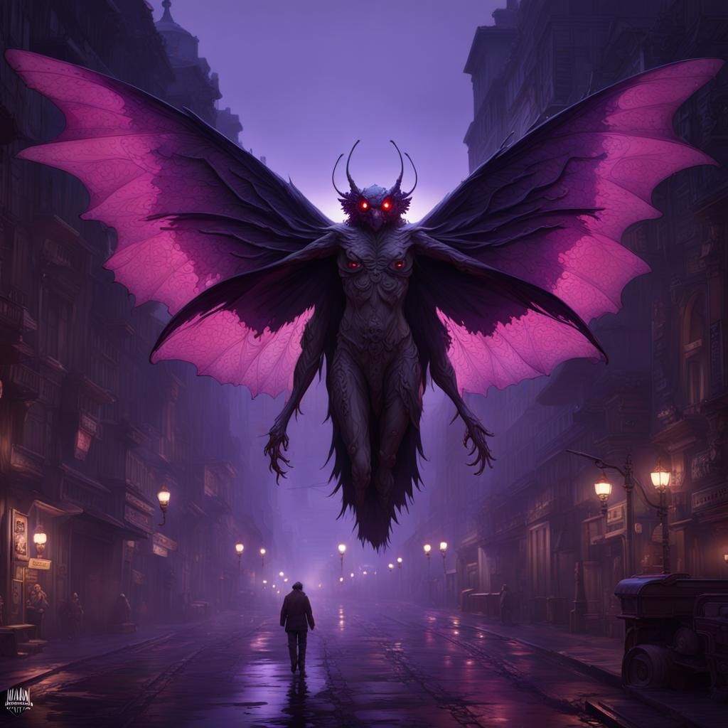 Mothman a masterpiece, 8k resolution, dark fantasy concept a...