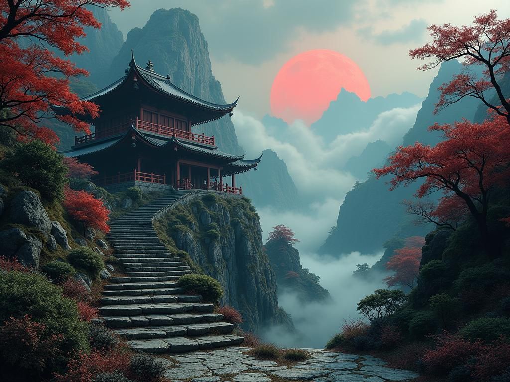 Maximalist, highly enriched and lore packed, detailed intricately, A dope, expansive, Japanese fantasy ...  by @Flustercluck