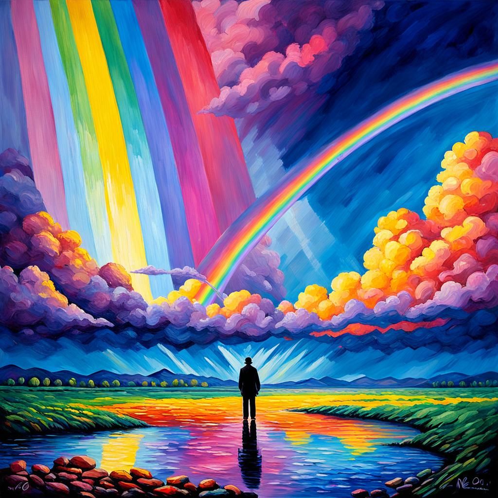 Sealed His promise with a rainbow in the sky.  by @Story Driven Art