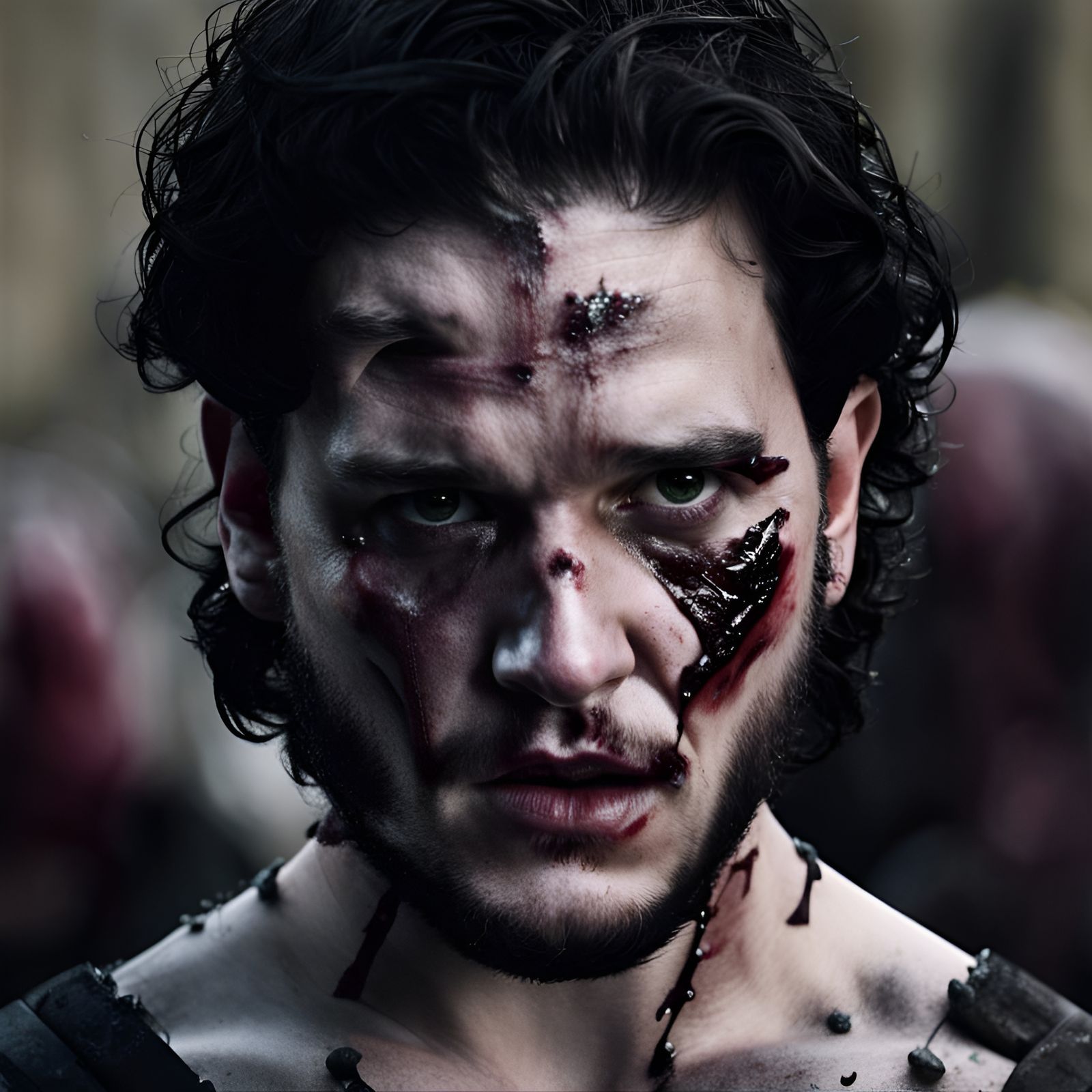 Live action kit Harrington as jon snow as a evil zombie 