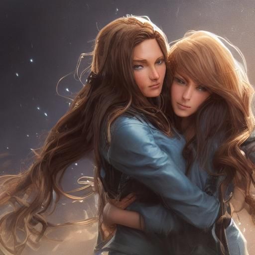 Best friends hugging