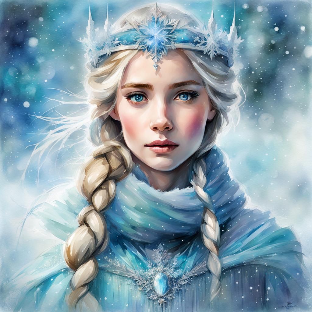 Portrait, Princess Elsa in a Winter Wonderland