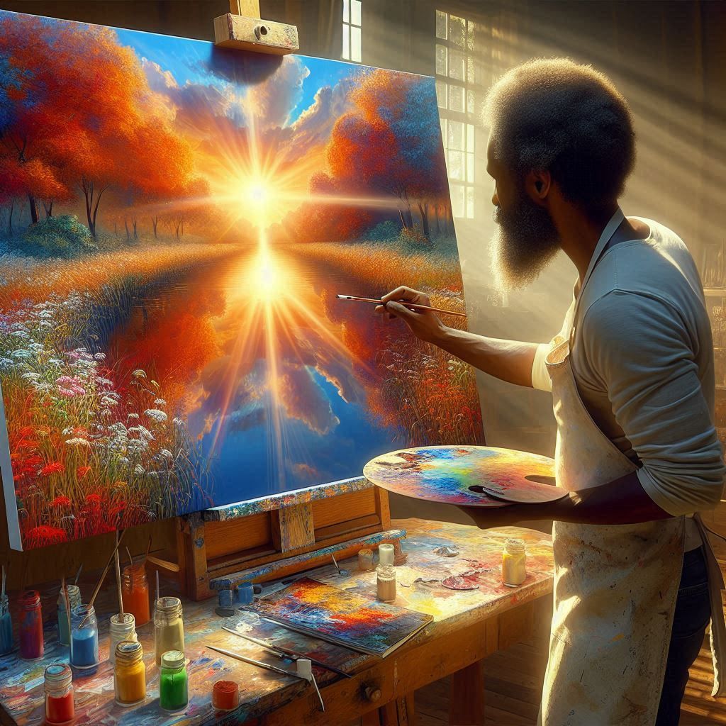 The artist in full creation