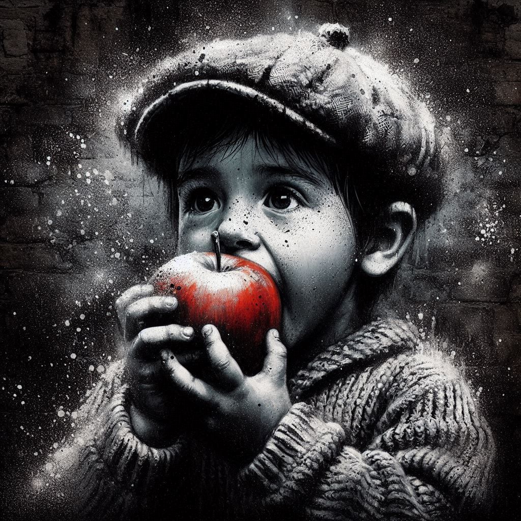 Boy with apple