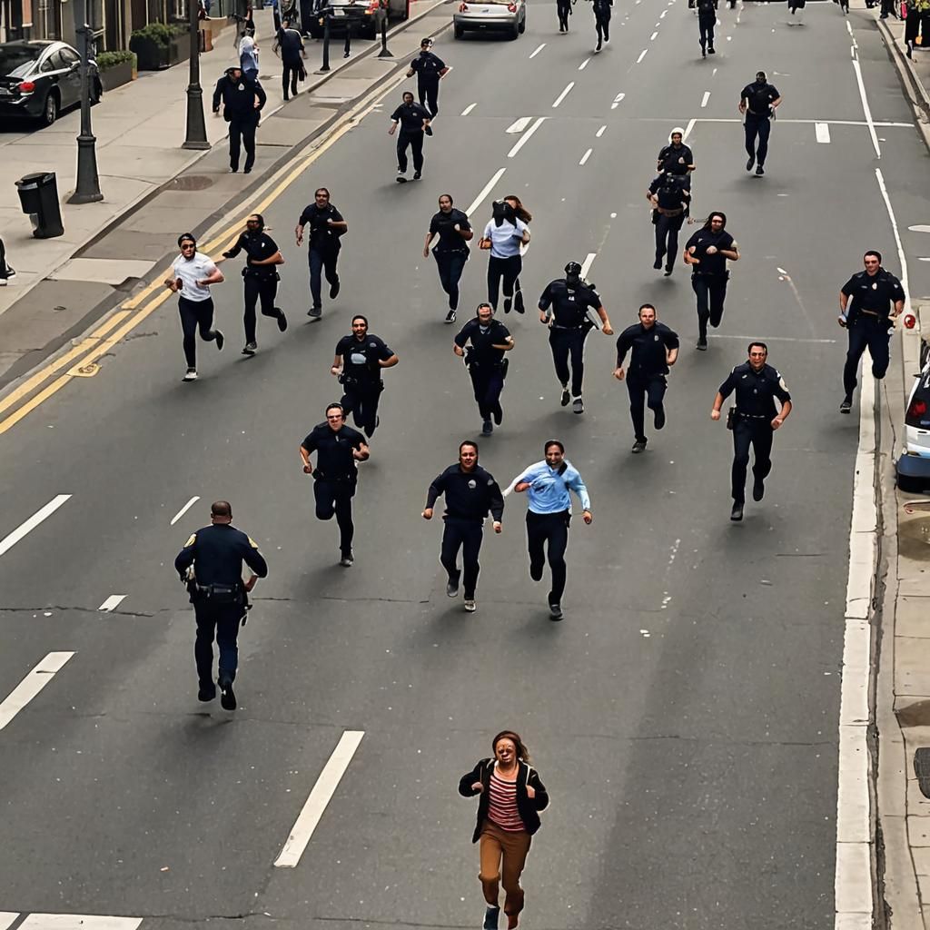 People running from the cops