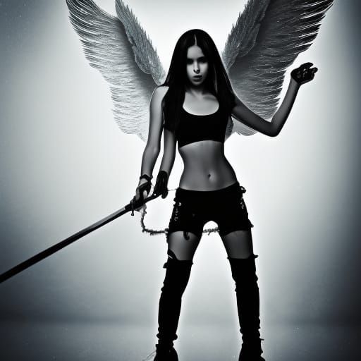 Angel and Demon Sword Fight: Professional Photography