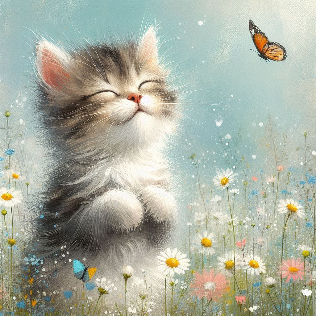 minimalist painting cat.