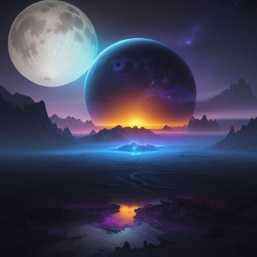 Majestic Gas Giant With Ring System In Nebula