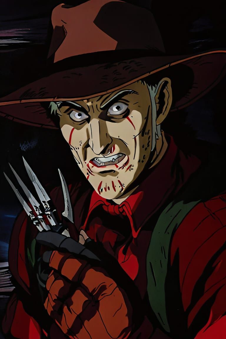 Freddy Krueger (Horror Icons in '90s Anime Style) - AI Generated ...