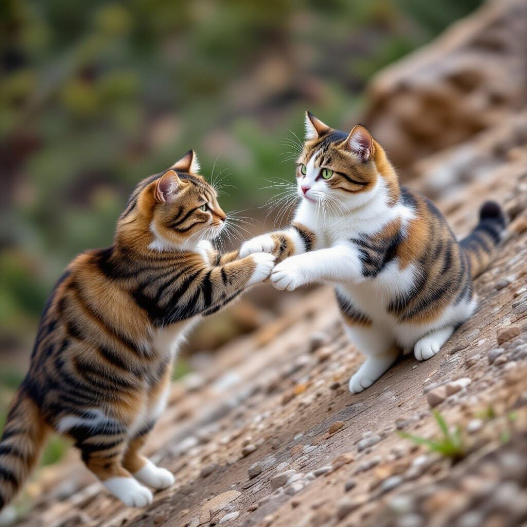 Hero Cat Saves Another From Cliff Edge