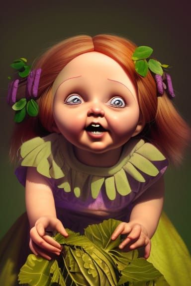 Creepy Excited Cabbage Patch Doll - AI Generated Artwork - NightCafe ...