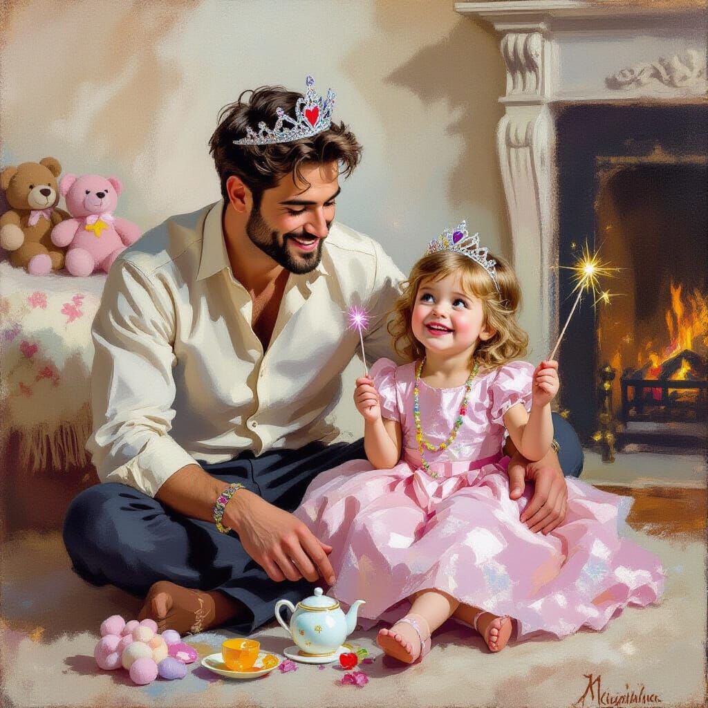 Playing with dad  by @Ramoneses