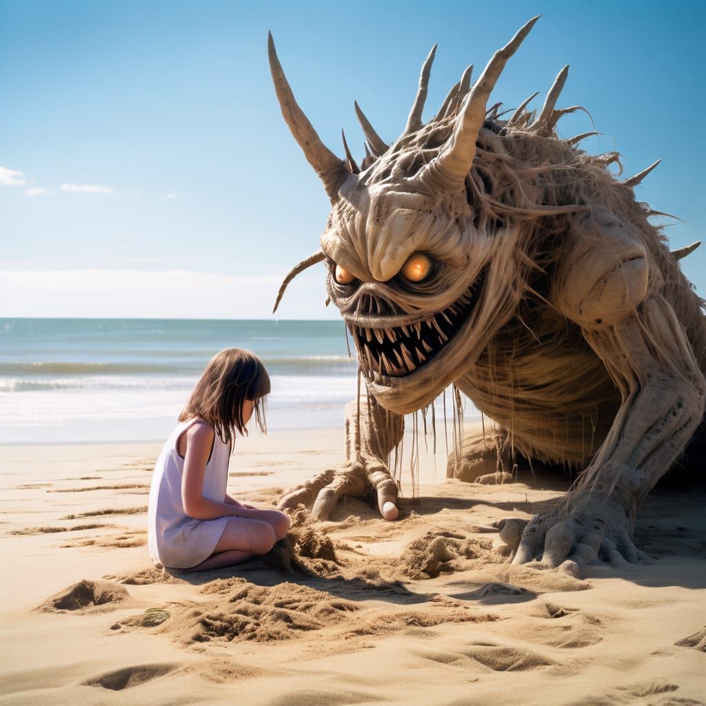 BEACH SCAPE WITH KRAKEN