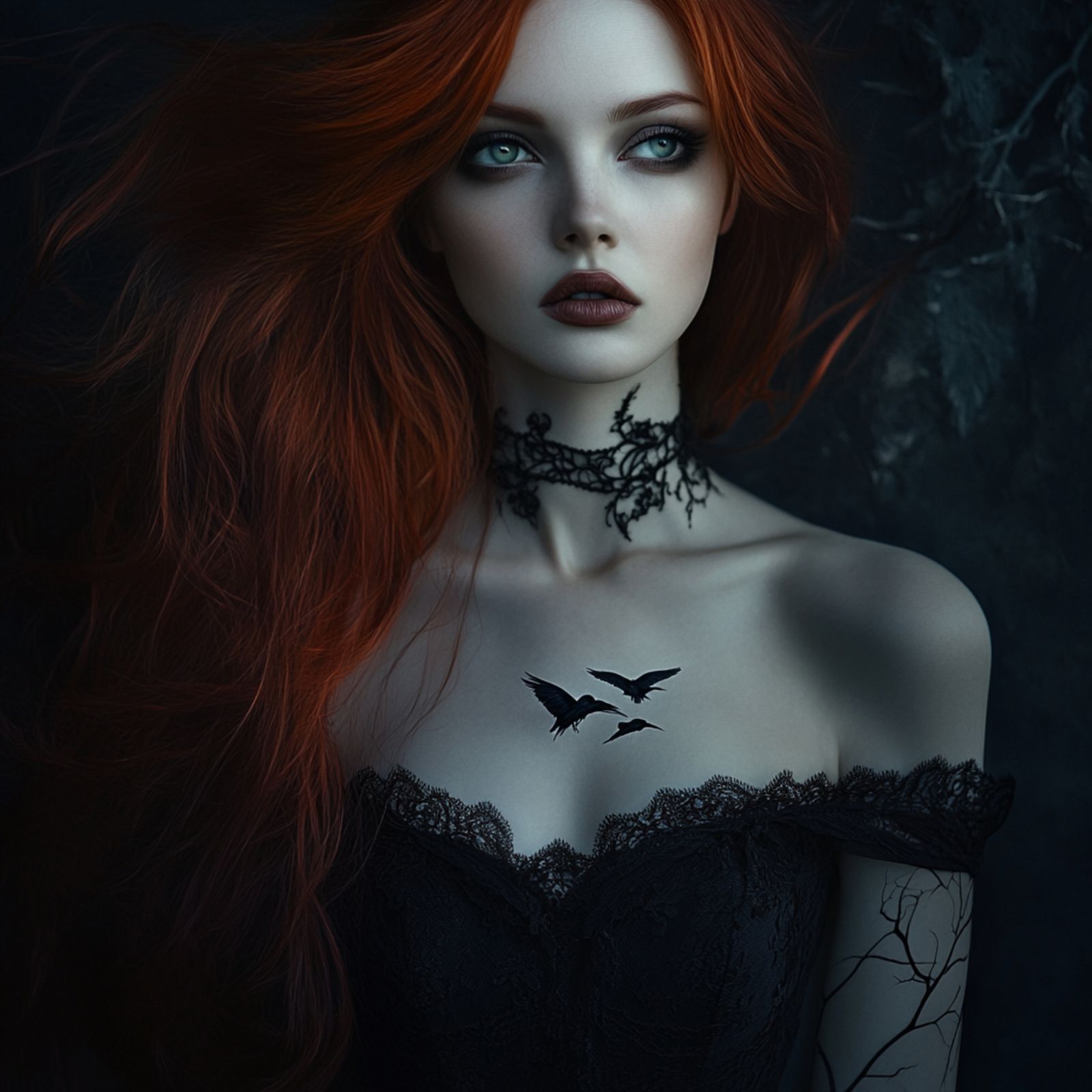 Her gaze holds secrets the night would never dare tell