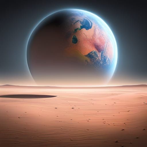 Mars neon 3d spherical ultra high definition realistic