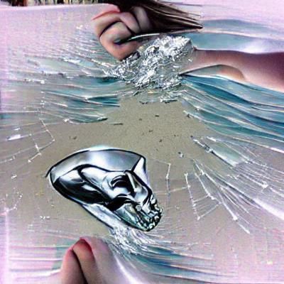 I'm in the bottomless pit, Silver Surfer surfing,
Broken gla...