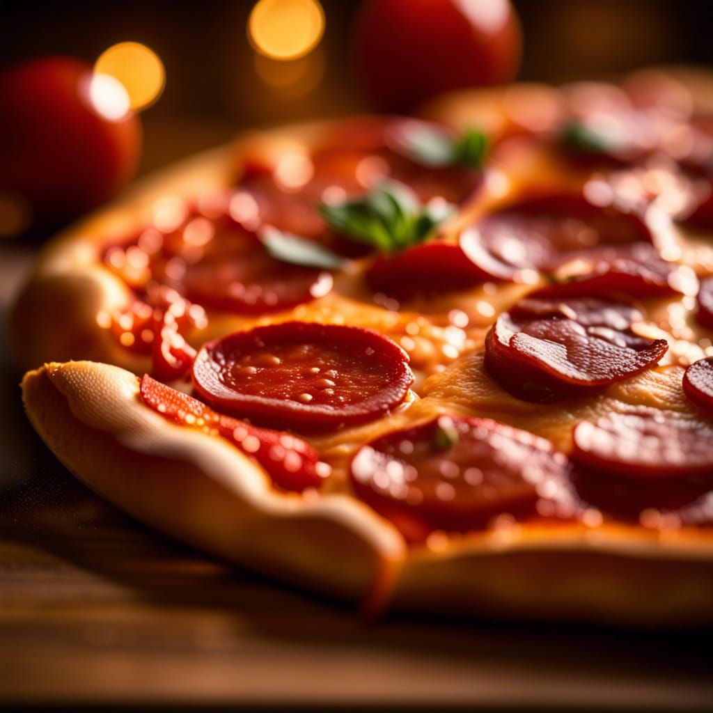 pepperoni pizza Professional photography, bokeh, natural lighting ...