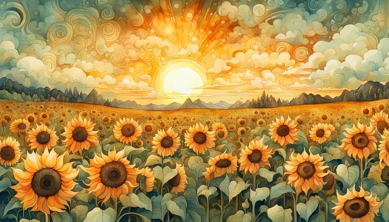 Dreamy sunflower fields   by @Lucy