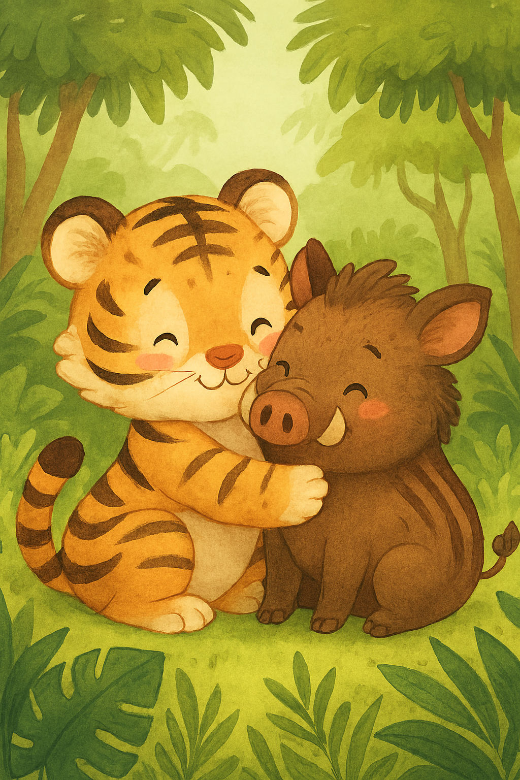 Tiger and wild boar
