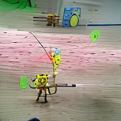 Spongebob shooting archery