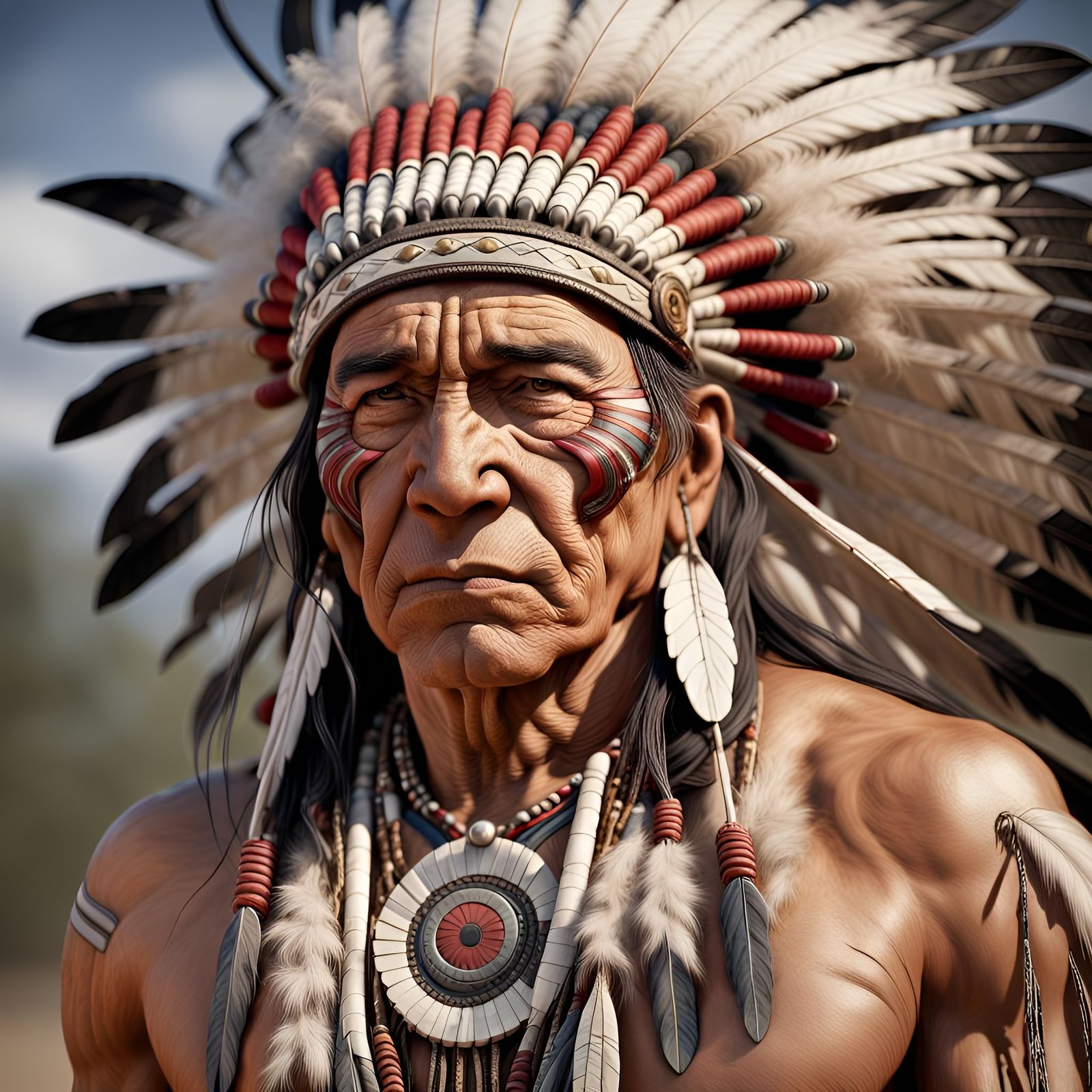 Native American Chief - AI Generated Artwork - NightCafe Creator