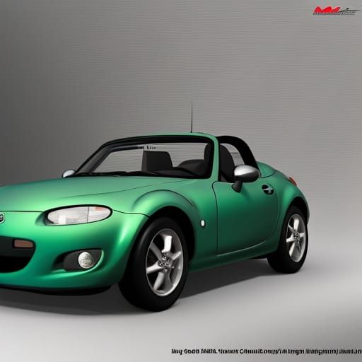 2001 Mazda Miata, dark green,  hyperdetailed