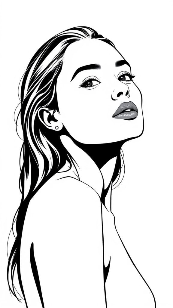 Stunning Woman Silhouette in Triadic Colors