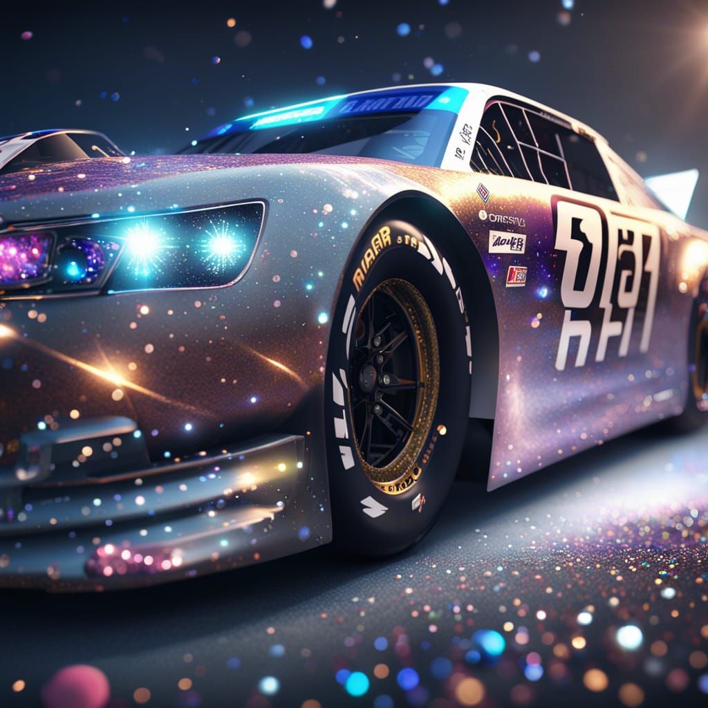 Nascar covered in Glitter