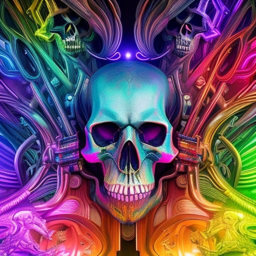 Rainbow Horror - AI Generated Artwork - NightCafe Creator