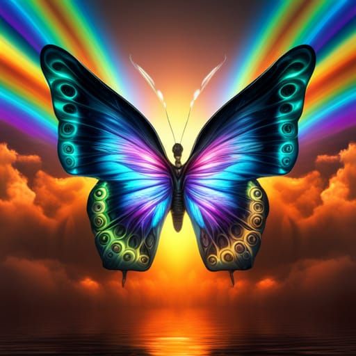 rainblow butterfly - blue