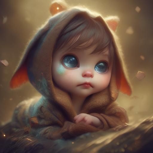 <lora:Dox-02:1.0> little newborn baby girl with brown eyes in a onesie 